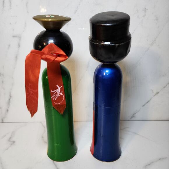 Handcrafted Japanese Kokeishi Wedding Bobblehead Pair-Vintage Asian Collectibles - Picture 6 of 10